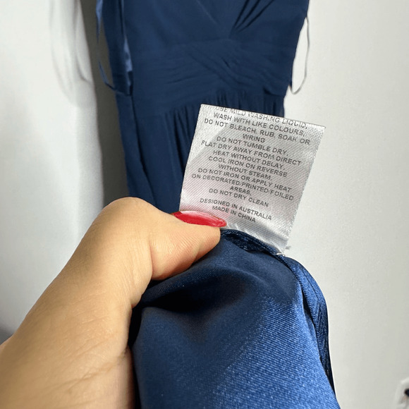 LULU'S Make Me Move Navy Blue Maxi Dress bridesmaid prom gown womens size Small - Picture 8 of 10